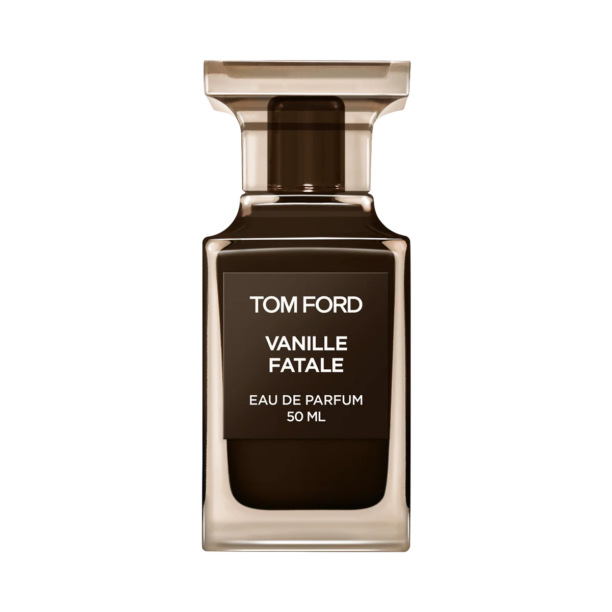 Tom Ford Vanille Fatale Eau de Parfum spray, 1.7 oz (50ml), featuring warm vanilla and rich floral notes in a sleek bottle.