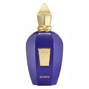 Xerjoff Accento Eau de Parfum spray in 3.4 oz (100ml), elegant glass bottle with a sleek design and silver cap