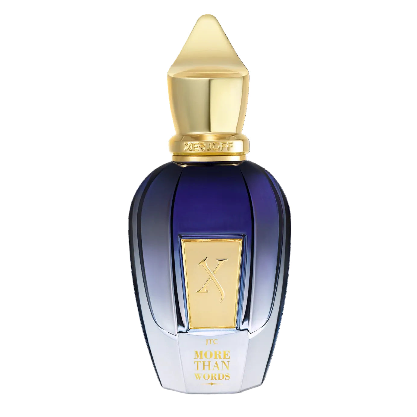 Xerjoff More Than Words Eau de Parfum spray bottle, 3.4 oz (100ml), elegant glass bottle with a sleek design.