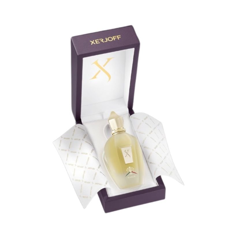 Xerjoff Naxos Eau de Parfum spray, 3.4 oz (100ml), featuring a luxurious fragrance bottle with elegant design details.