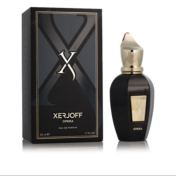 Xerjoff Opera Eau de Parfum tester bottle with elegant packaging and fragrance details visible.