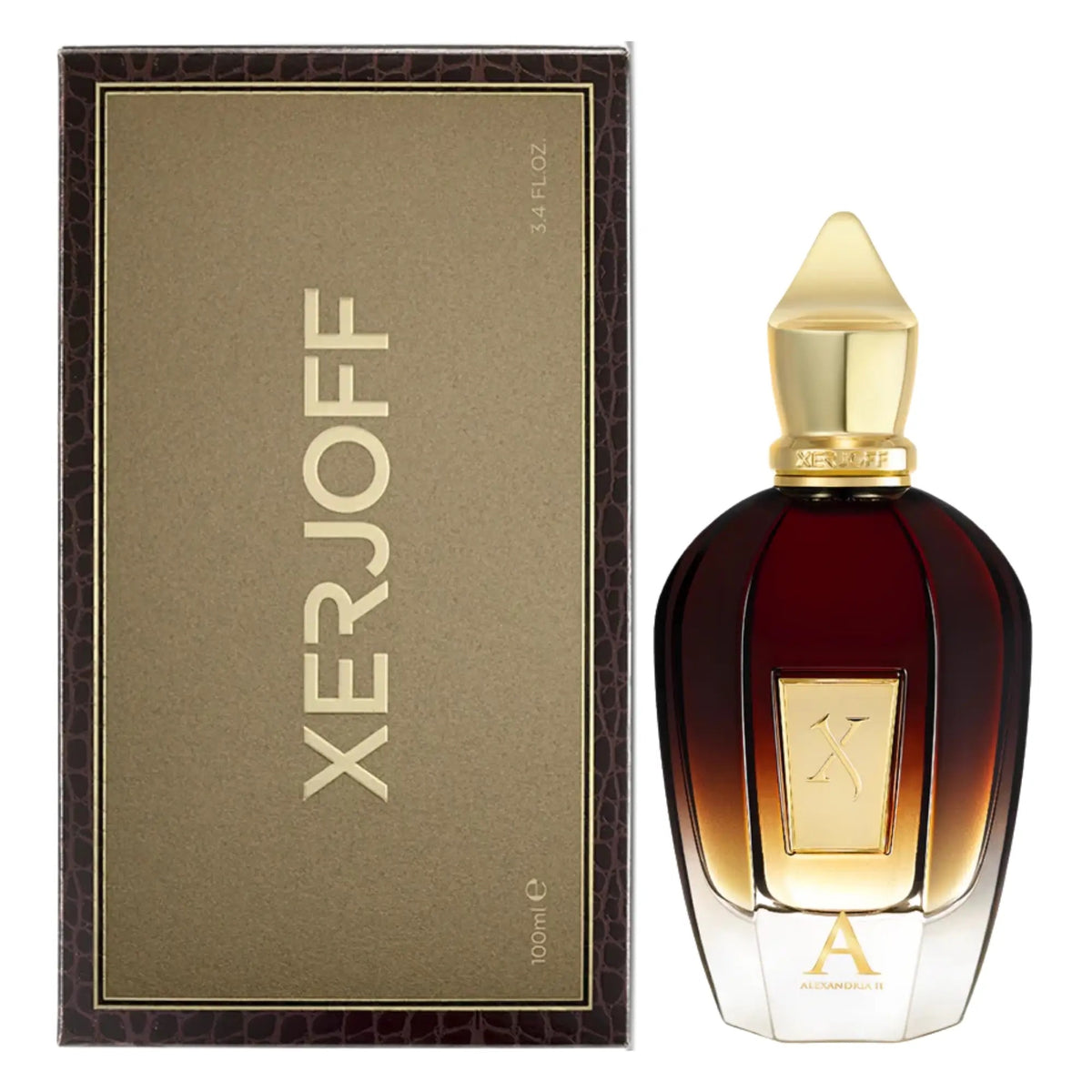 Xerjoff Alexandria II Parfum Tester in a 3.4 oz spray bottle, showcasing elegant packaging and parfum design.