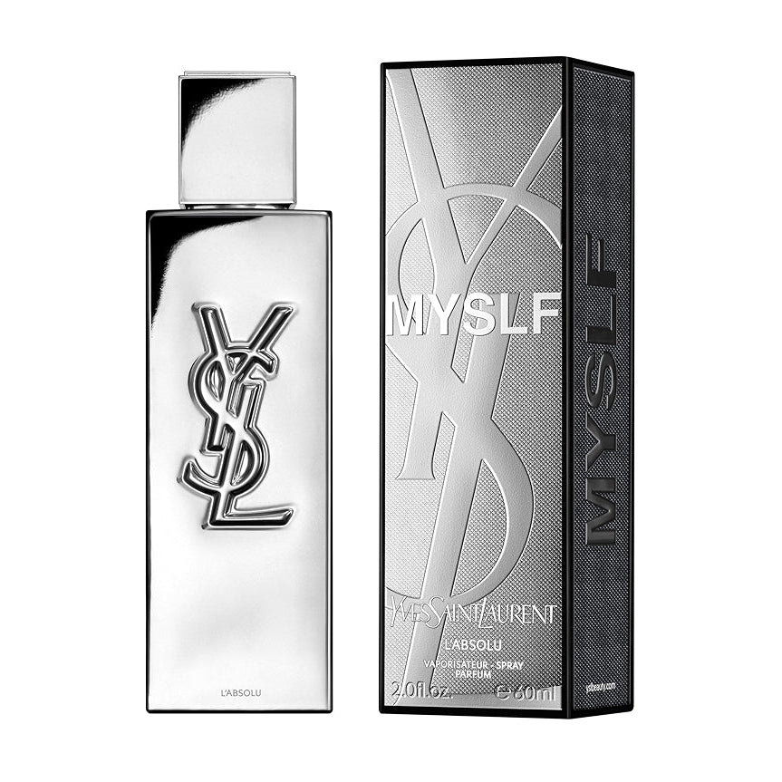 Yves Saint Laurent MYSLF L’Absolu perfume spray in 3.4 oz (100ml), featuring a sleek bottle design and elegant fragrance label.